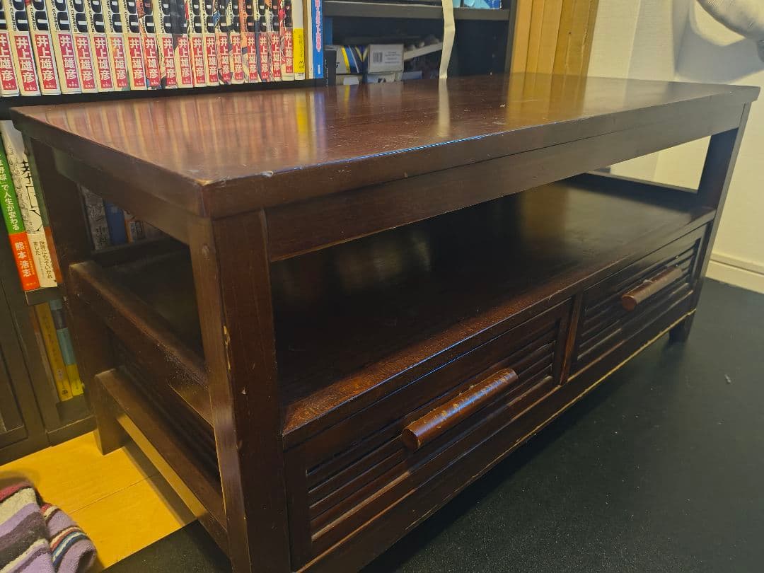 ダークブラウン テレビ台 引き出し付き