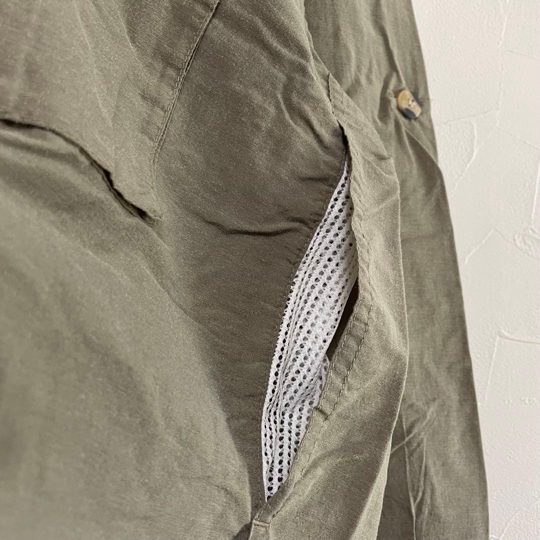 エクスオフィシオ　EXOFFICIO アウトドア　フィッシングシャツ　M カーキ