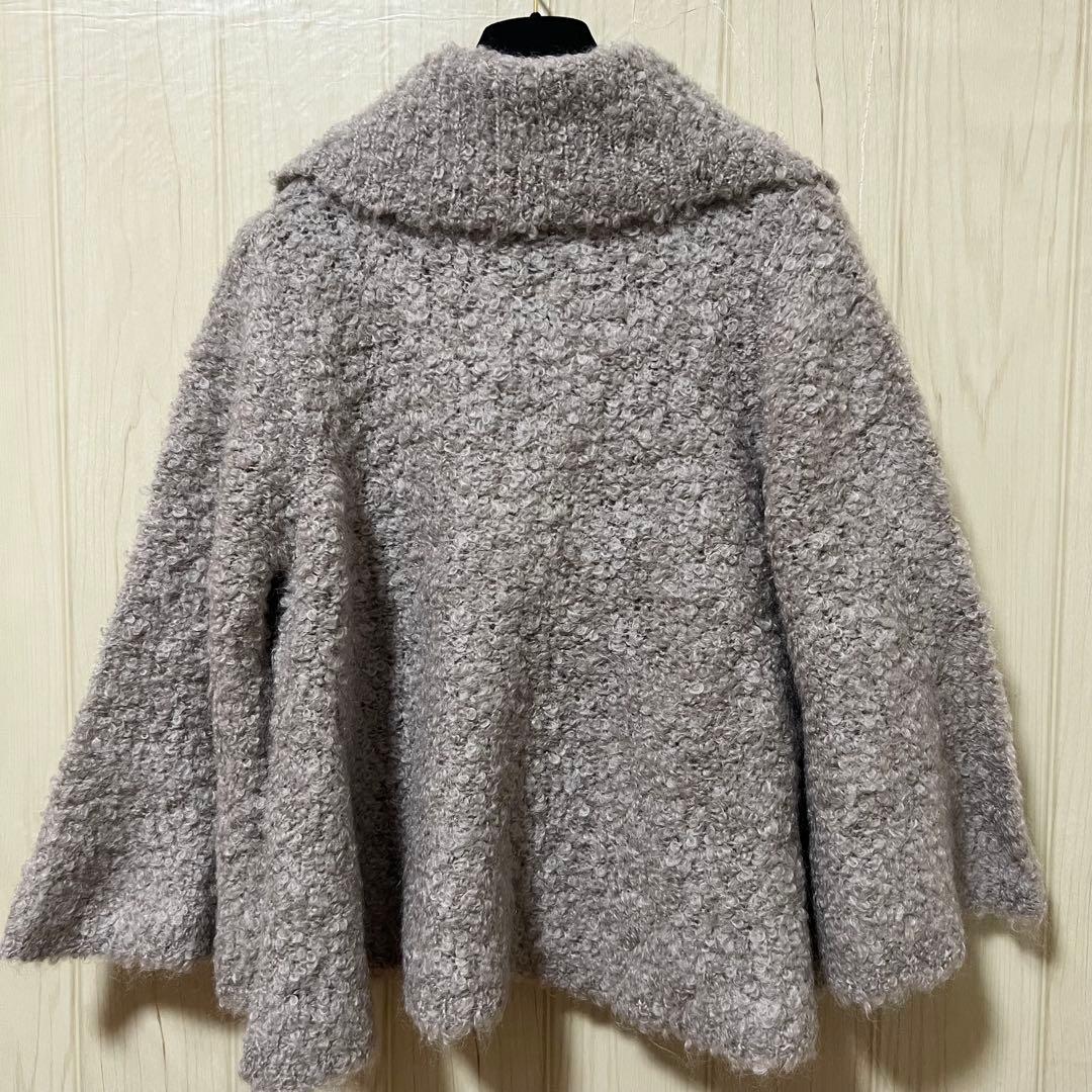 タグ付【シビラ】モヘアウールシャギーカーディガン☆ポンチョ☆Ｖネック☆グレー☆M