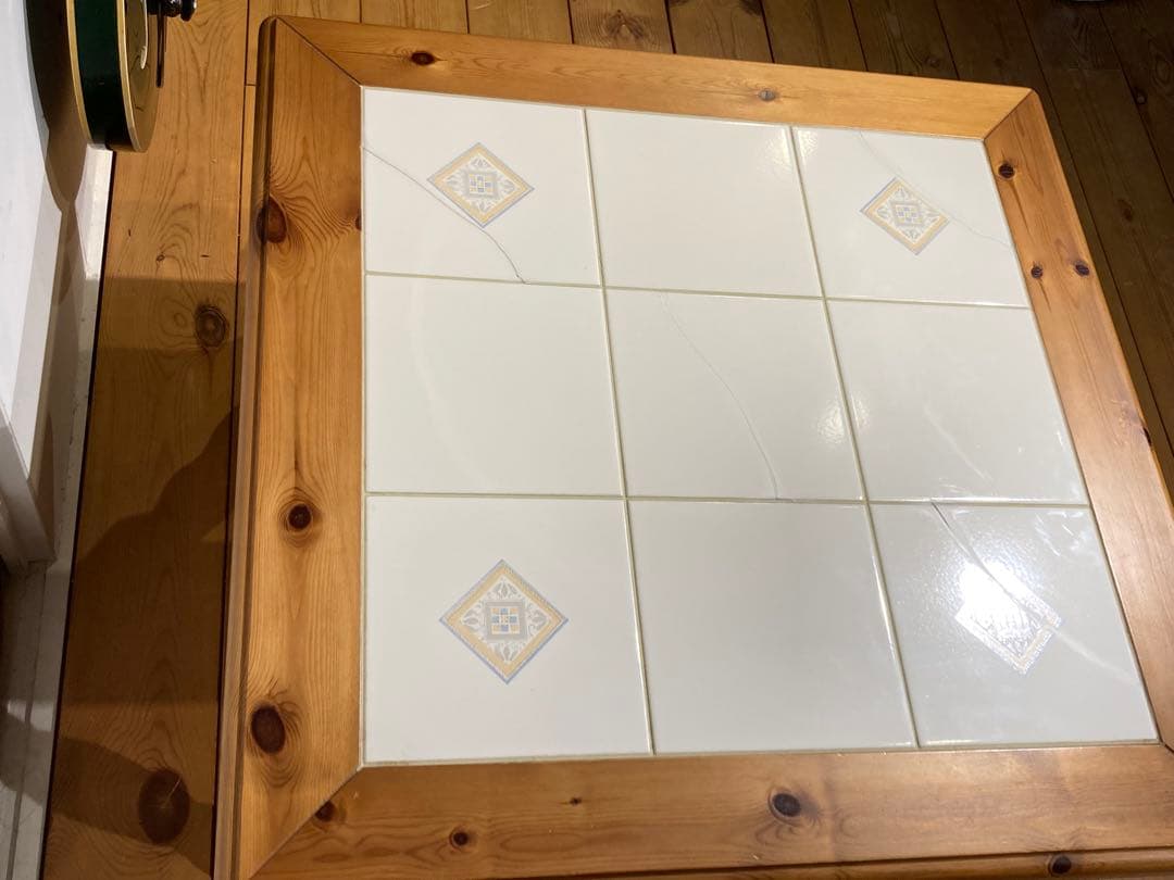 イタリア製 タイル ウッド ローテーブル コーヒーテーブル センターテーブル ナ