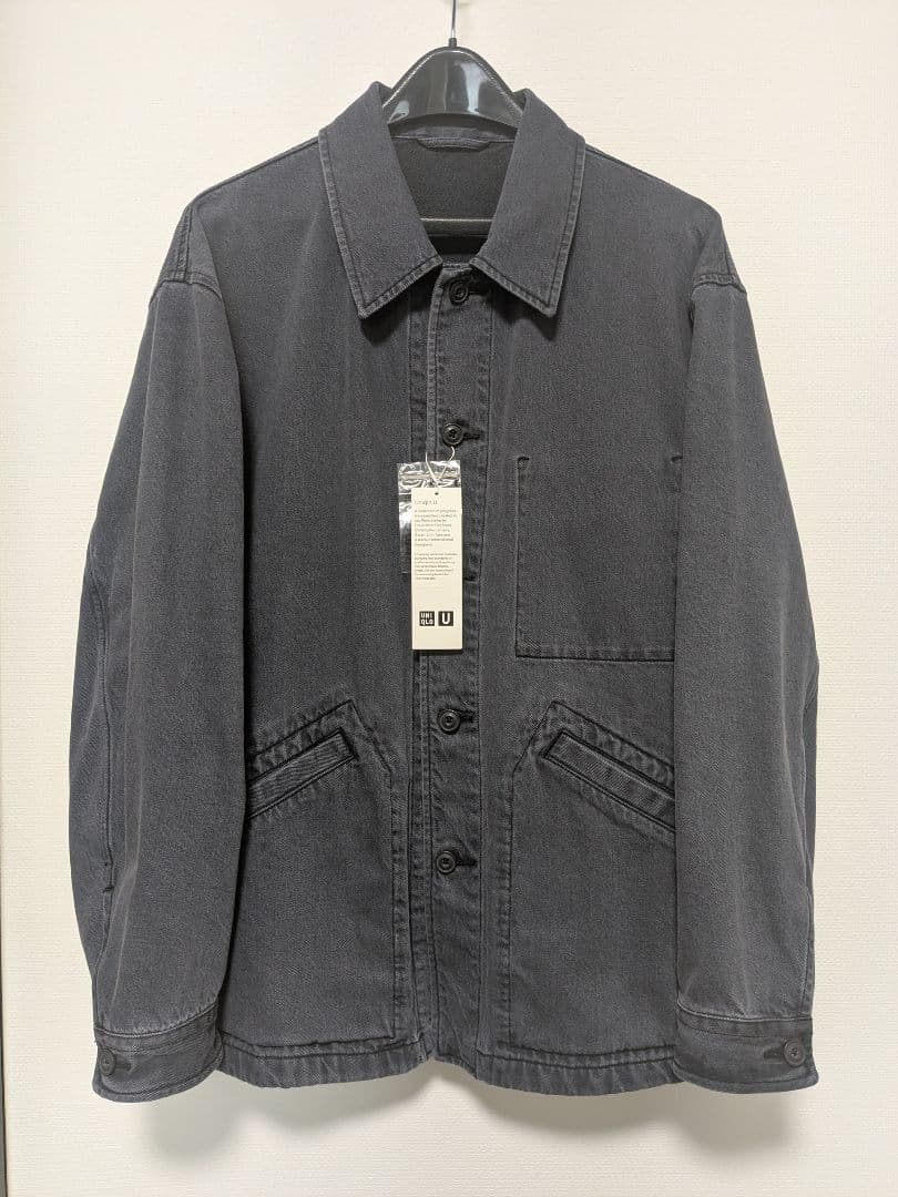 【新品】UNIQLO U オーバーサイズカラーデニムジャケット グレー XL