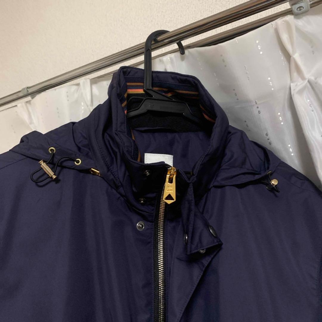 Paul Smithスタンドカラーコート ポリエステル 2way ネイビー