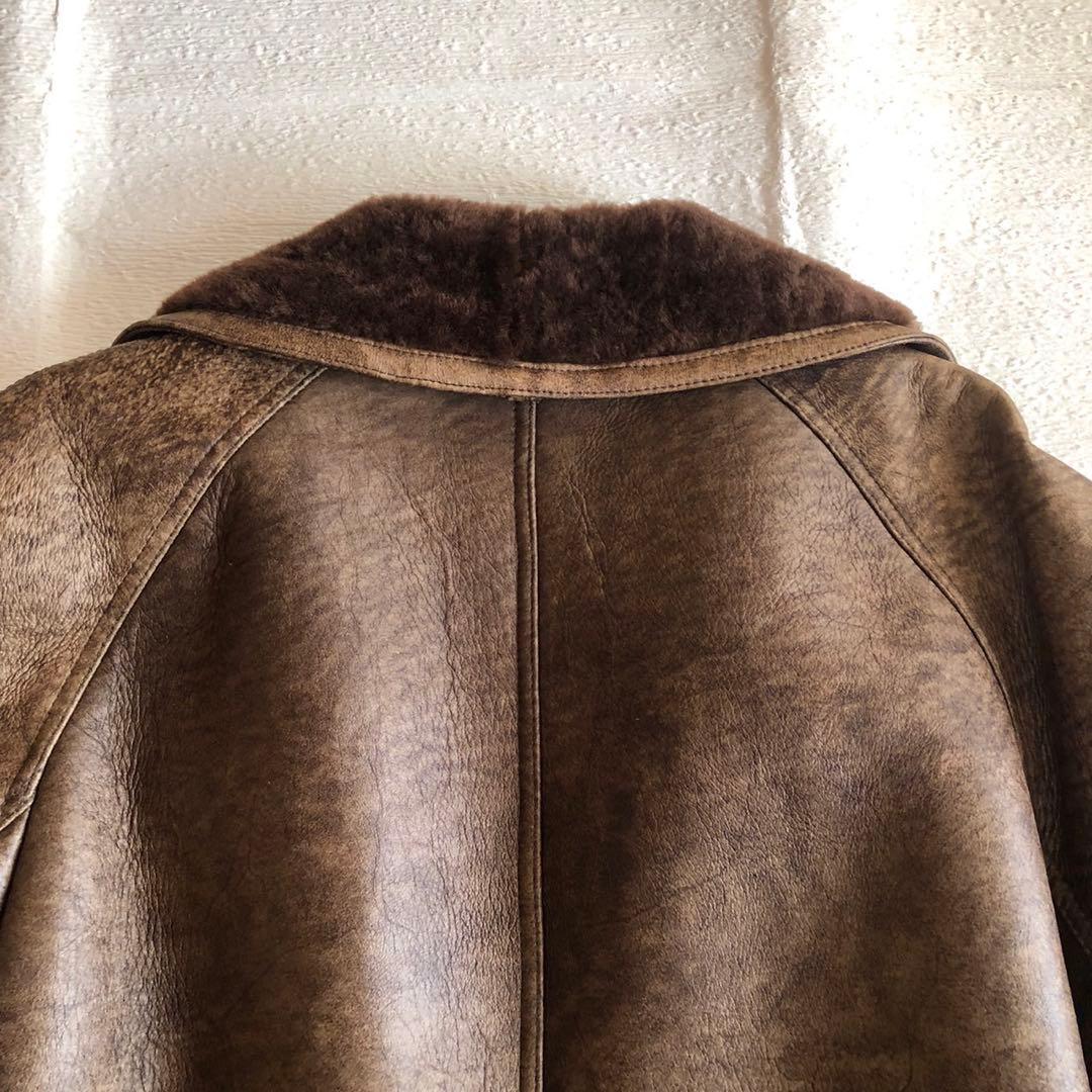 ベルフォーマー ムートンジャケット ムートンコート 茶色 メンズ L