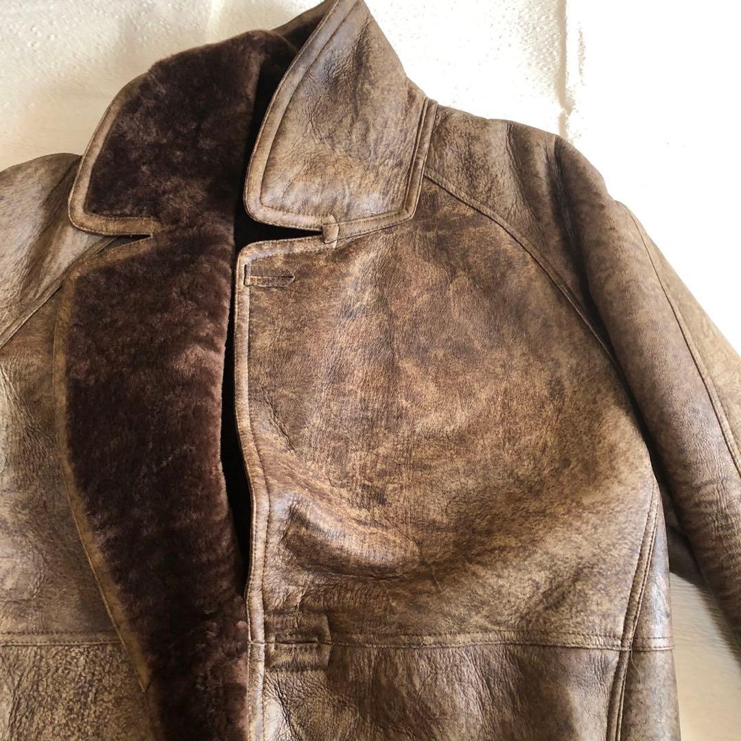 ベルフォーマー ムートンジャケット ムートンコート 茶色 メンズ L