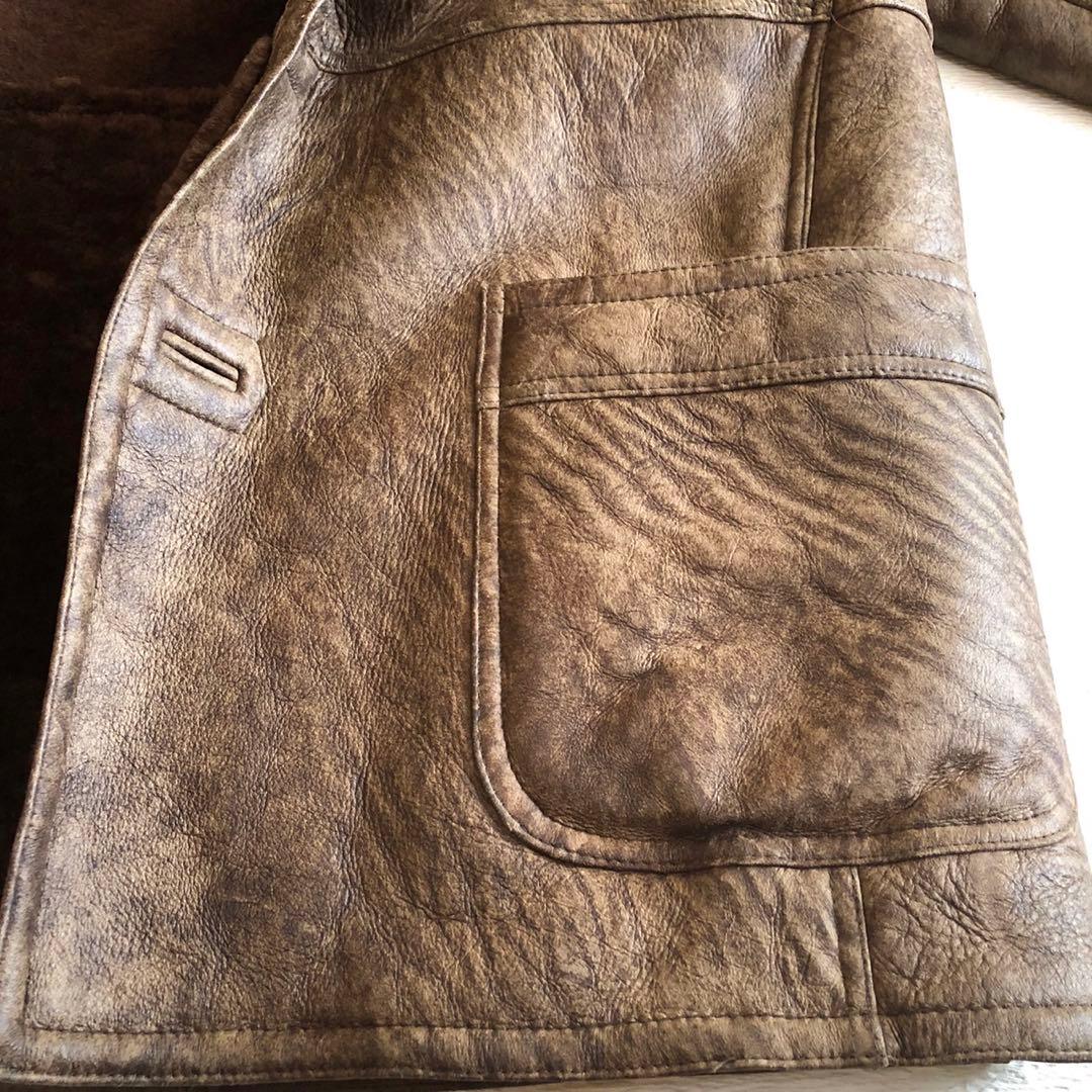 ベルフォーマー ムートンジャケット ムートンコート 茶色 メンズ L