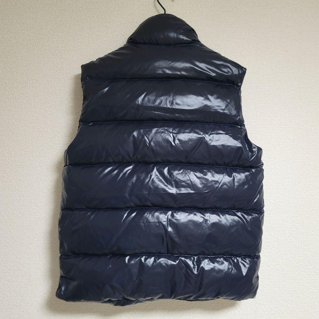 美品✨モンクレール ダウンベスト TIB ネイビー ロゴワッペン シャイニー