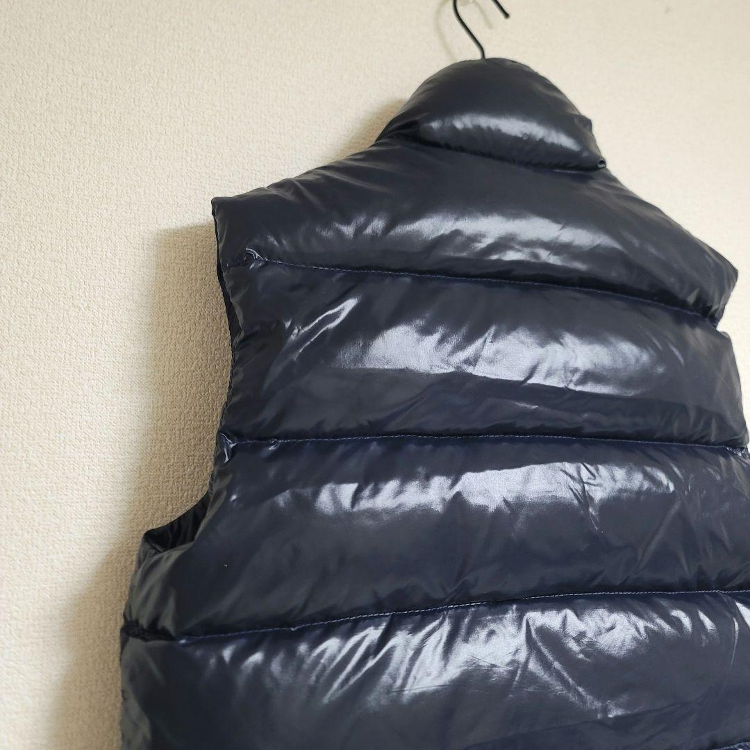 美品✨モンクレール ダウンベスト TIB ネイビー ロゴワッペン シャイニー