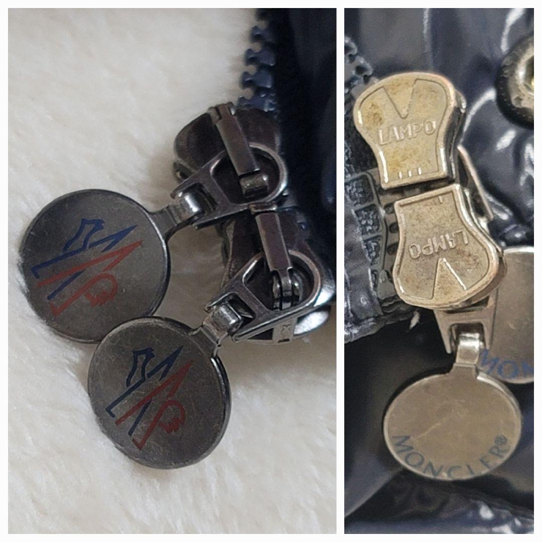 美品✨モンクレール ダウンベスト TIB ネイビー ロゴワッペン シャイニー