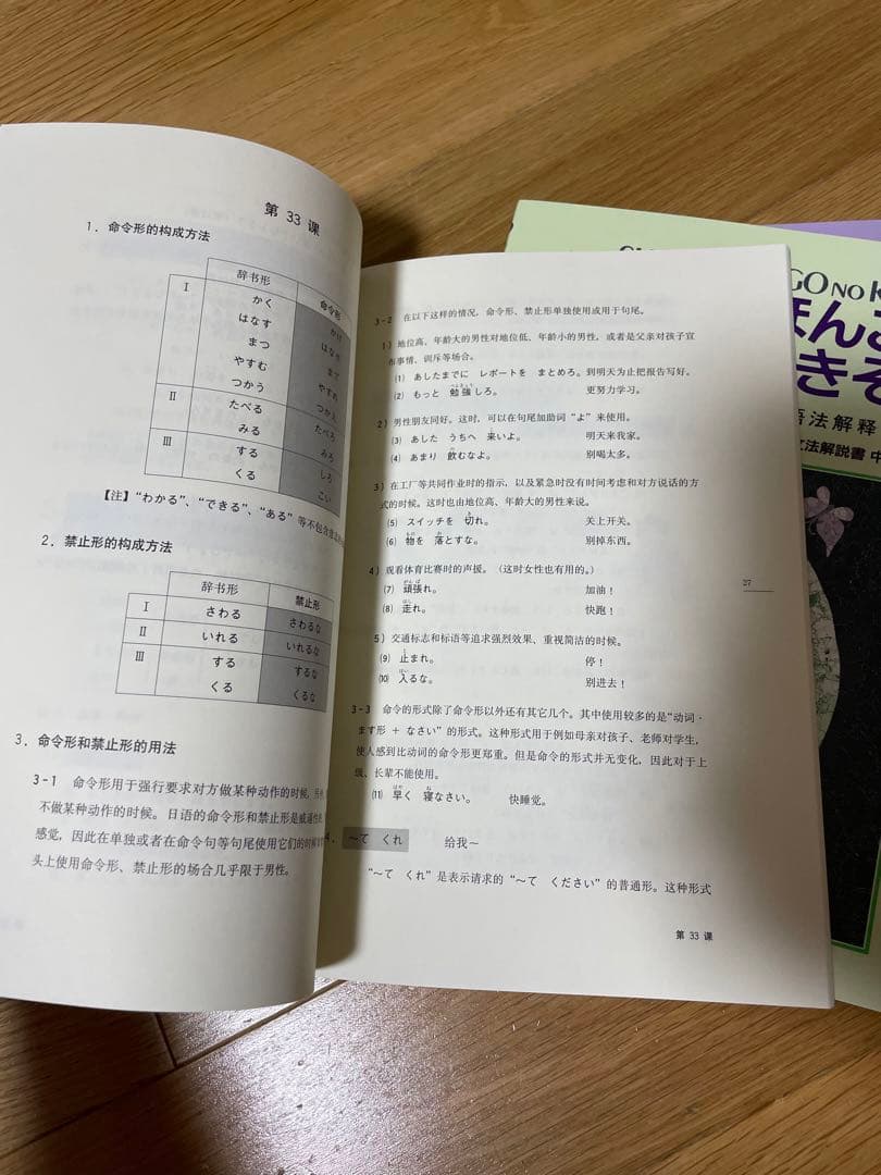 新日本語の基礎1、2文法解説書　中国語版、新日本語の中級　文法解説書　中国語版