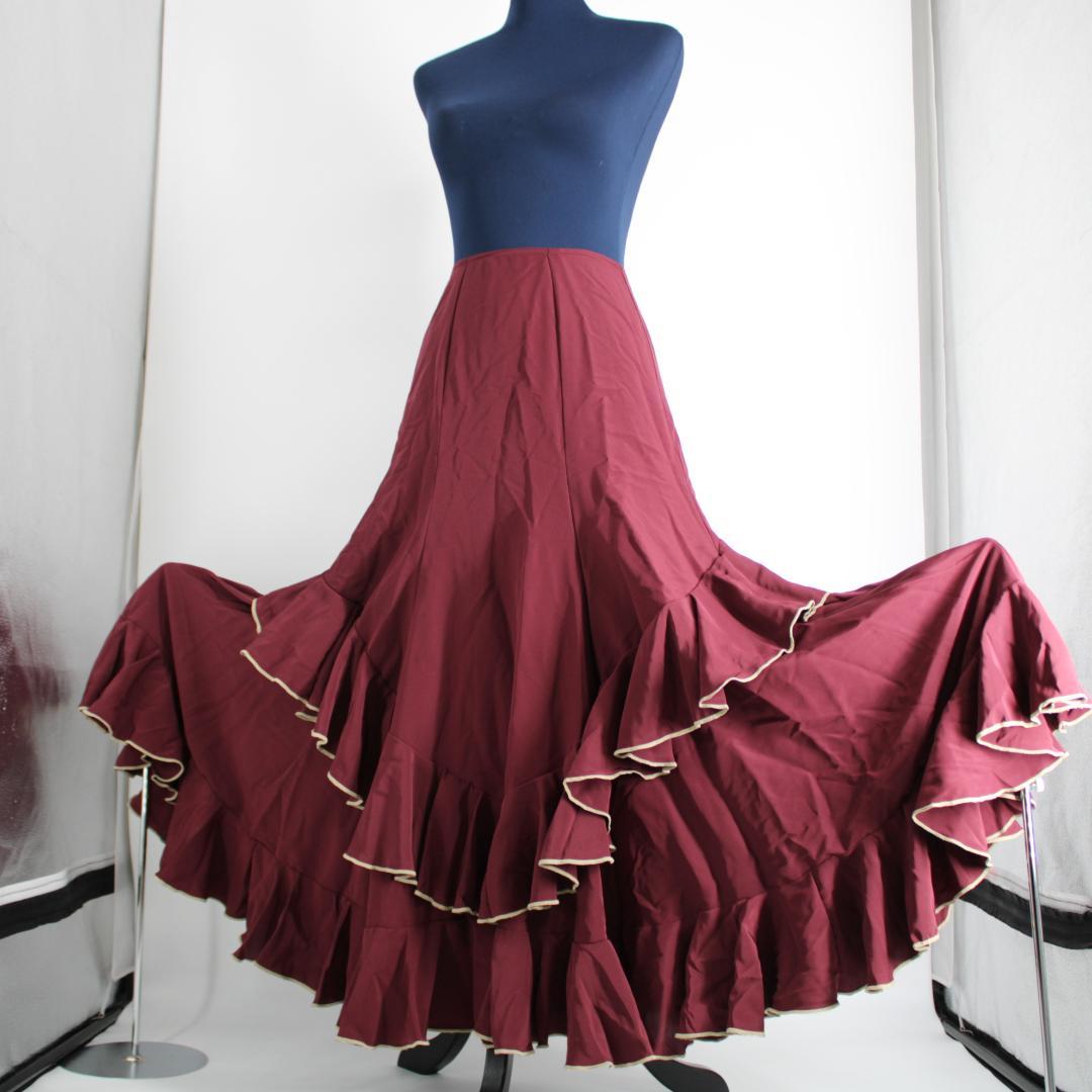 【美品 フラメンコ衣装】ブラウン HERMOSA IBERIA ファルダ