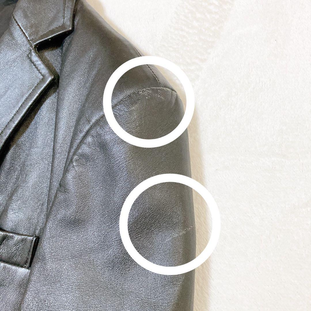 ヴィンテージクラブ 羊革 テーラードジャケット シンプル 『S』ブラック