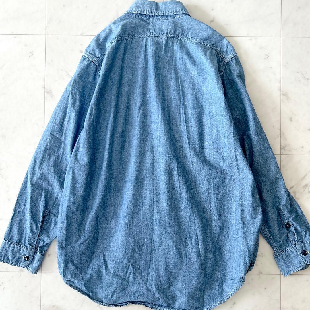 人気 マディソンブルー ハンプトン シャンブレー シャツ デニムシャツ 刺繍