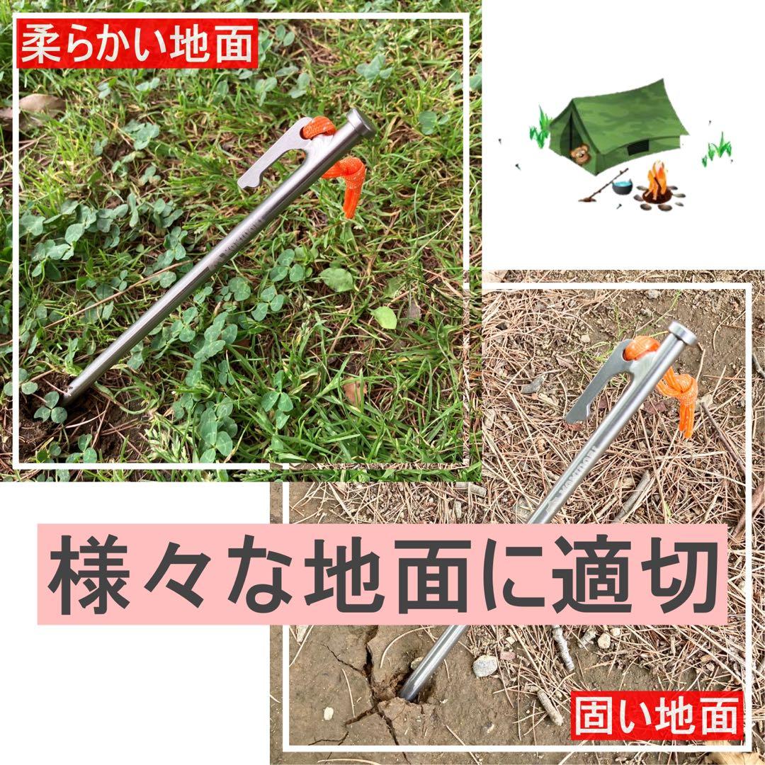 MOMIDORI ヘッド付きチタンペグ　夜光固定ロープ付き30cm 10本セット