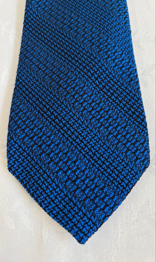 【手織り】KUSKA 丹後ジャカードタイ (丹後ブルー）