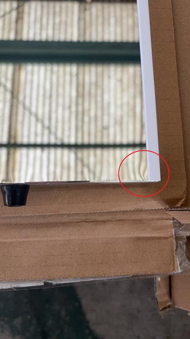 【中古】ダンスミラー 割れない鏡 幅60x160cm 姿見 白色 12番