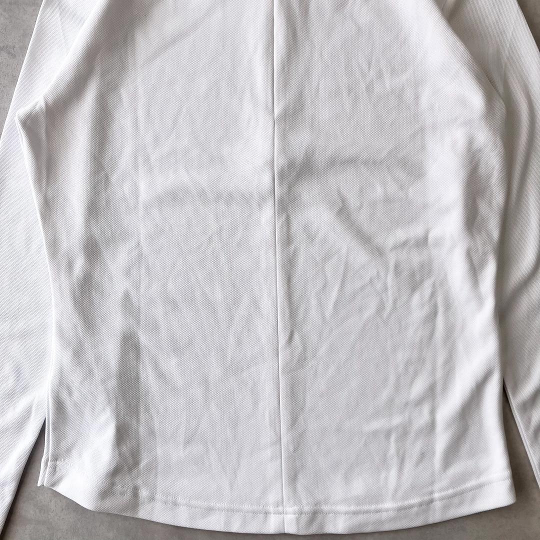 美品　トミーヒルフィガー ゴルフ　バックファスナー LSシャツ 　白　1015