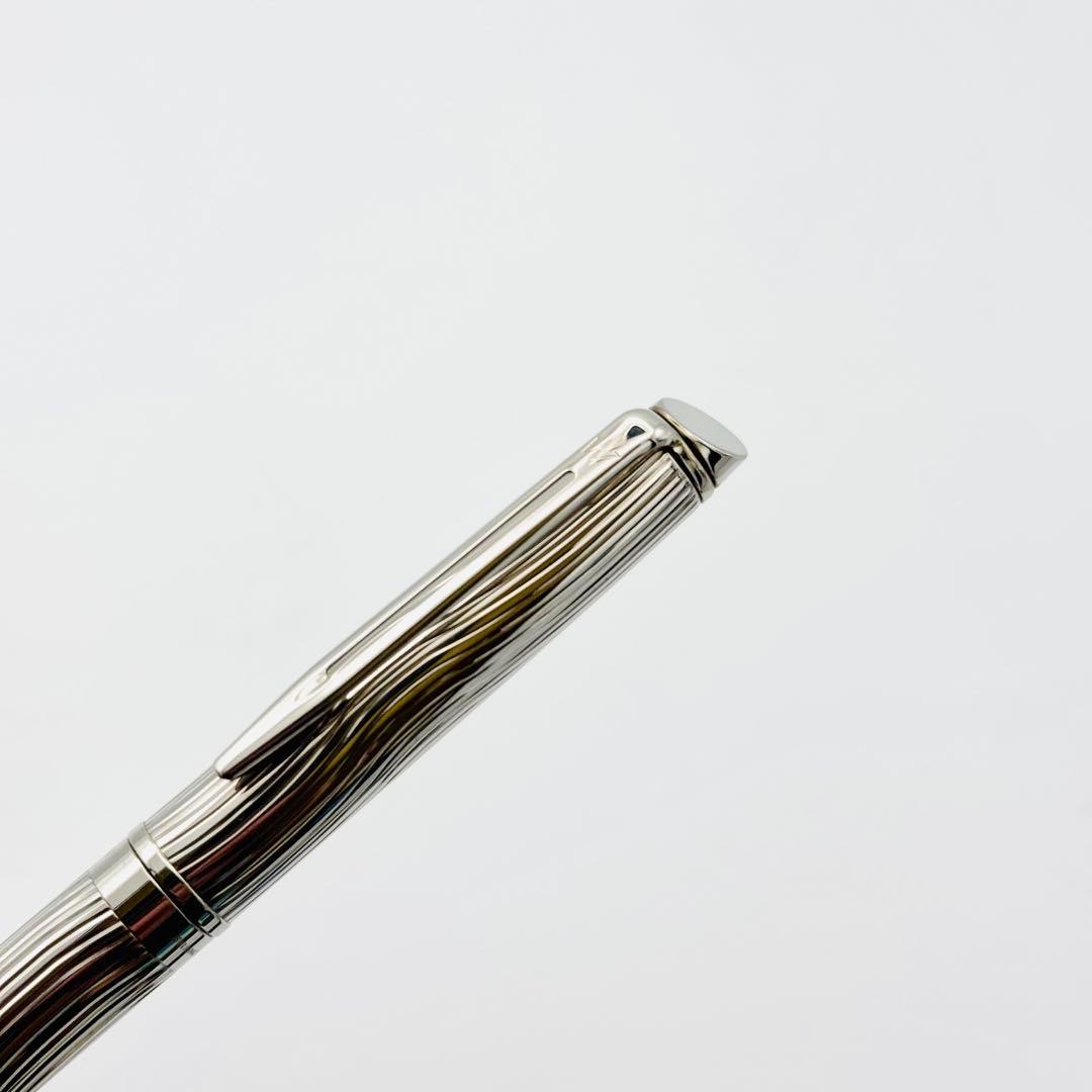 美品】 ウォーターマン 万年筆 パリ 波柄 シルバー M字 中字 フランス製
