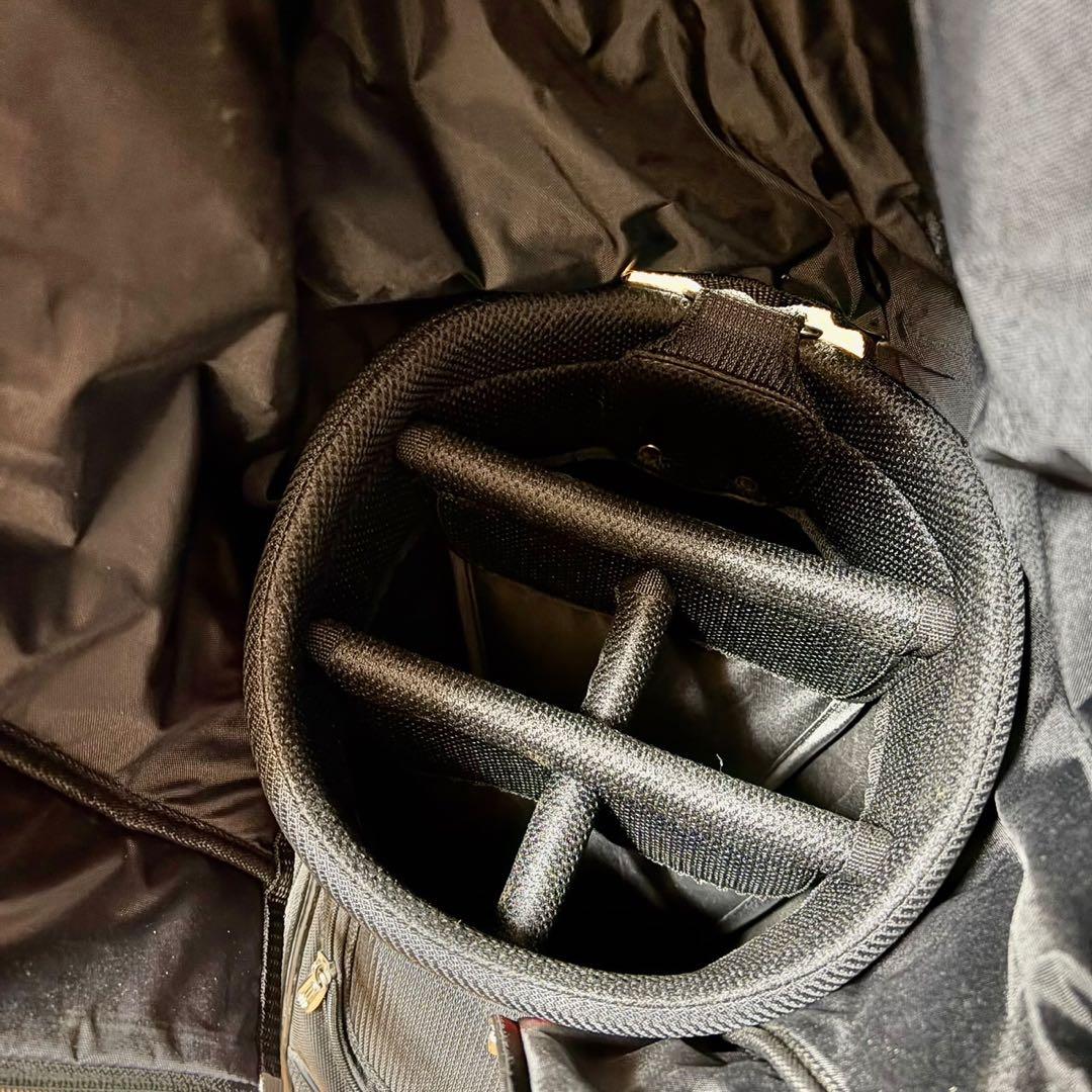 adidas アディダス キャディバッグ ゴルフバッグ 5分割 赤黒 軽量