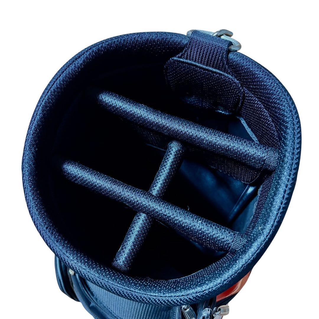 adidas アディダス キャディバッグ ゴルフバッグ 5分割 赤黒 軽量