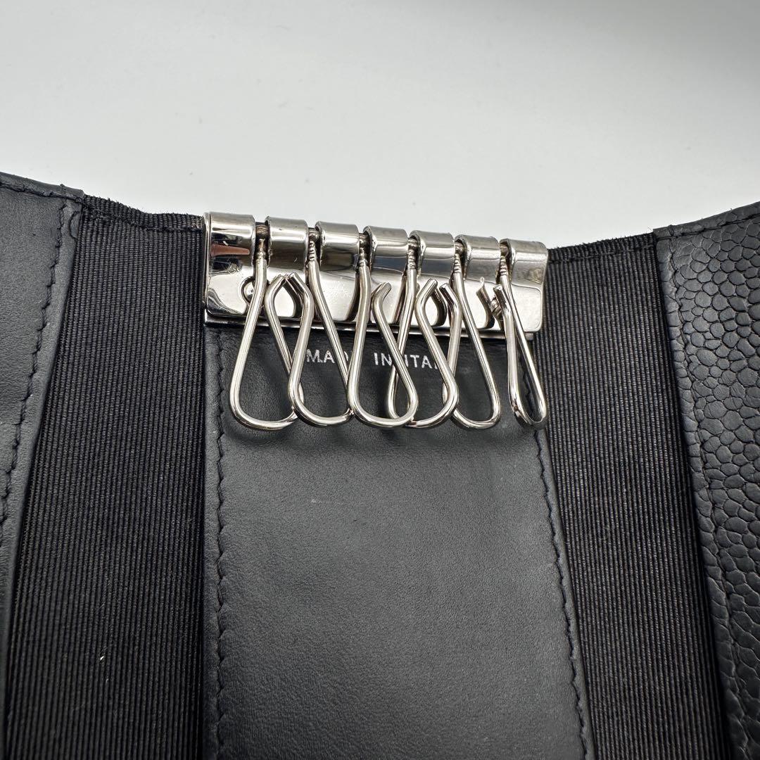 CHANEL シャネル キャビアスキン マトラッセ キーケース 6連