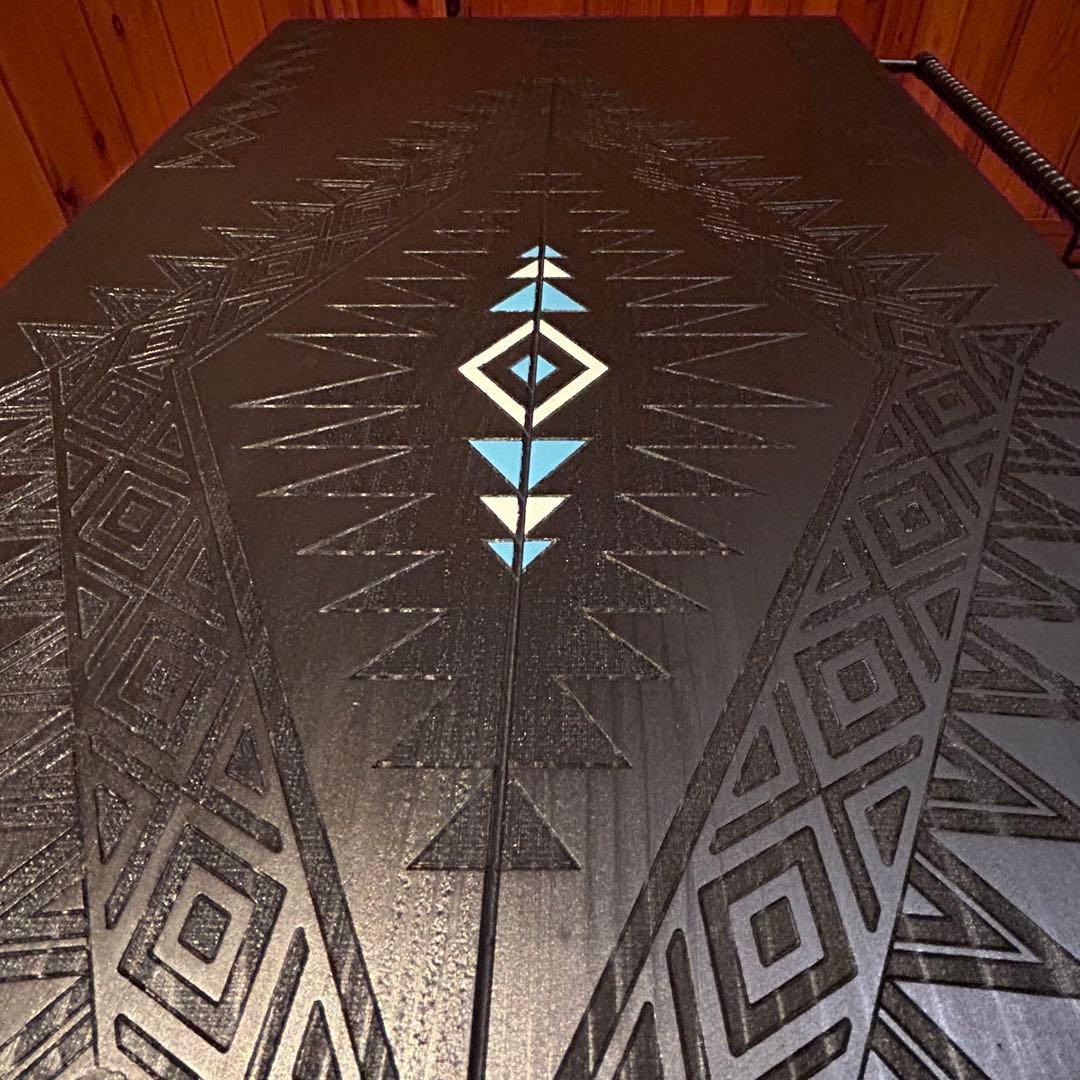 No.575 アイアンローテーブル オルテガテーブル　ネイティブ柄