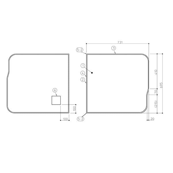 TOTO サザナ HDVシリーズ 1600スクエア断熱風呂蓋R 2枚割りふた
