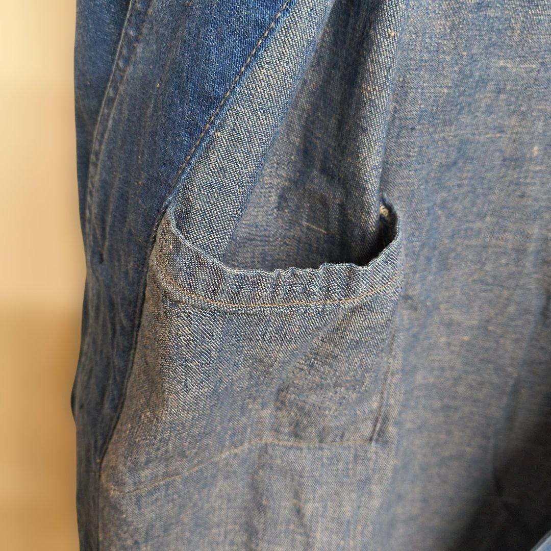 orslow ノーカラー デニムジャケット カバーオール L (3) オアスロウ