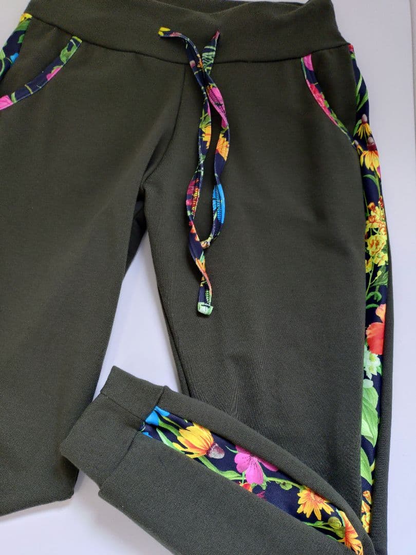 ミカランセ　サイド切替ロングギャングスターパンツ※アーミーグリーン