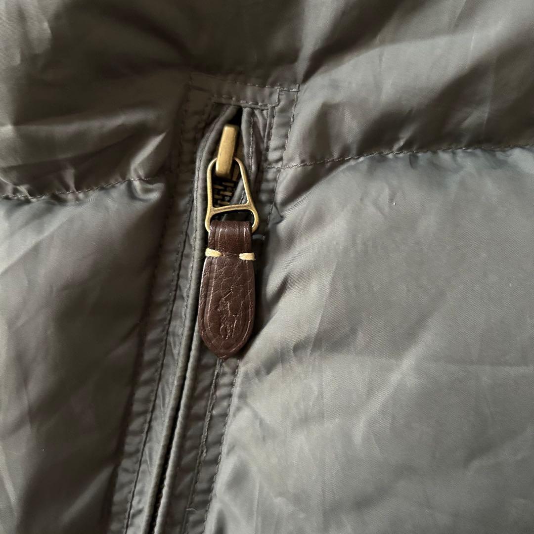 POLObyRalphLauren90sリバーシブルダウンベスト刺繍ポニー深緑