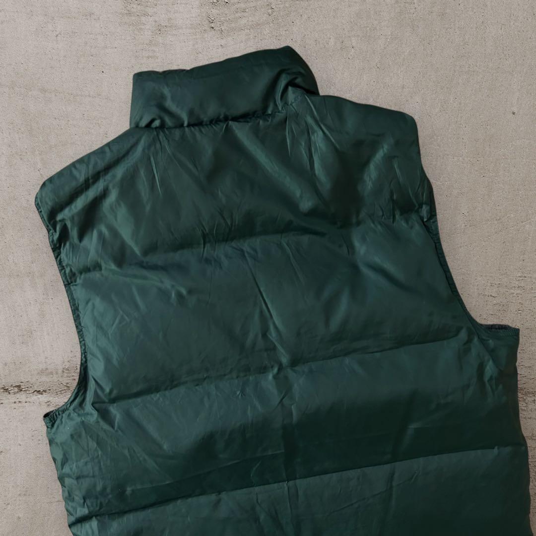 POLObyRalphLauren90sリバーシブルダウンベスト刺繍ポニー深緑