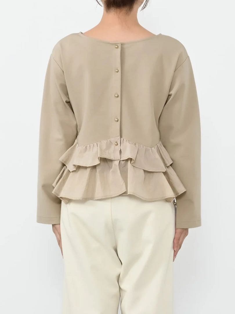 COHINA 2wayフリルペプラムトップス　ベージュ