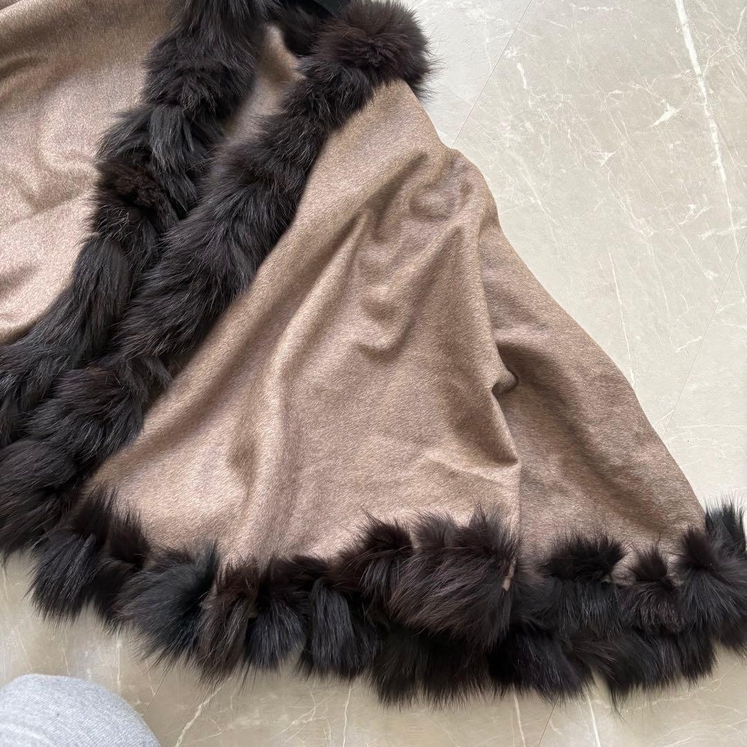 NOAGE カシミヤ ブルーフォックスファー ポンチョ 入手困難