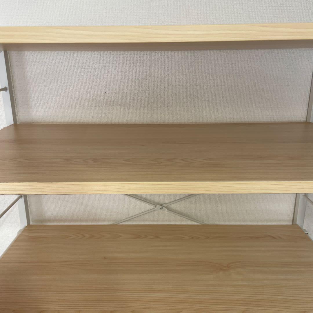 ゴミ箱上 レンジラック レンジ台 収納棚 スライド ナチュラル