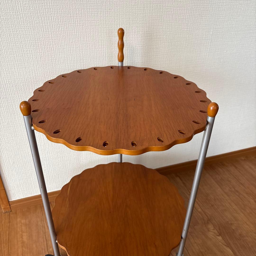 木製トロリー ワゴン2段　キッチンワゴン