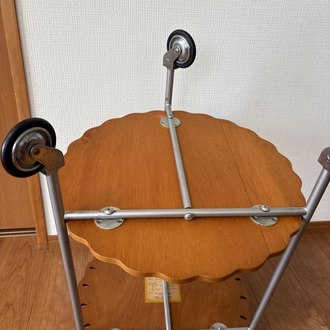 木製トロリー ワゴン2段　キッチンワゴン