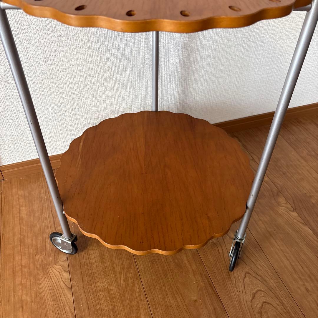 木製トロリー ワゴン2段　キッチンワゴン