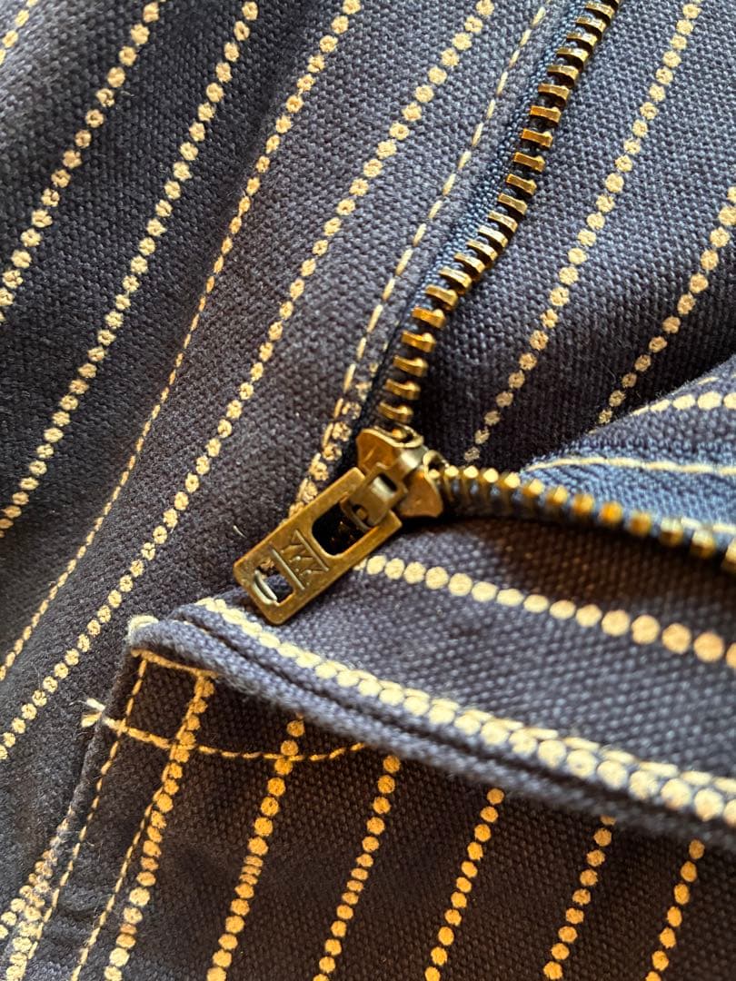 【typeＤ-2XL】 ウォバッシュ　ストライプ　デニム　パンツ　ヒッコリー