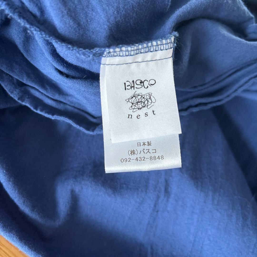 バスコ　BASCO ボタン付きVネック長袖ワンピース