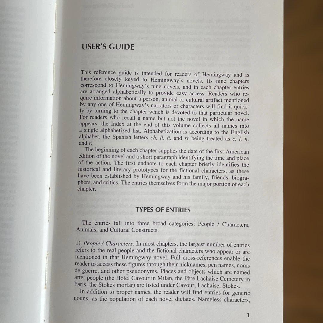 洋書 READING HEMINGWAY: The Facts in the Fict