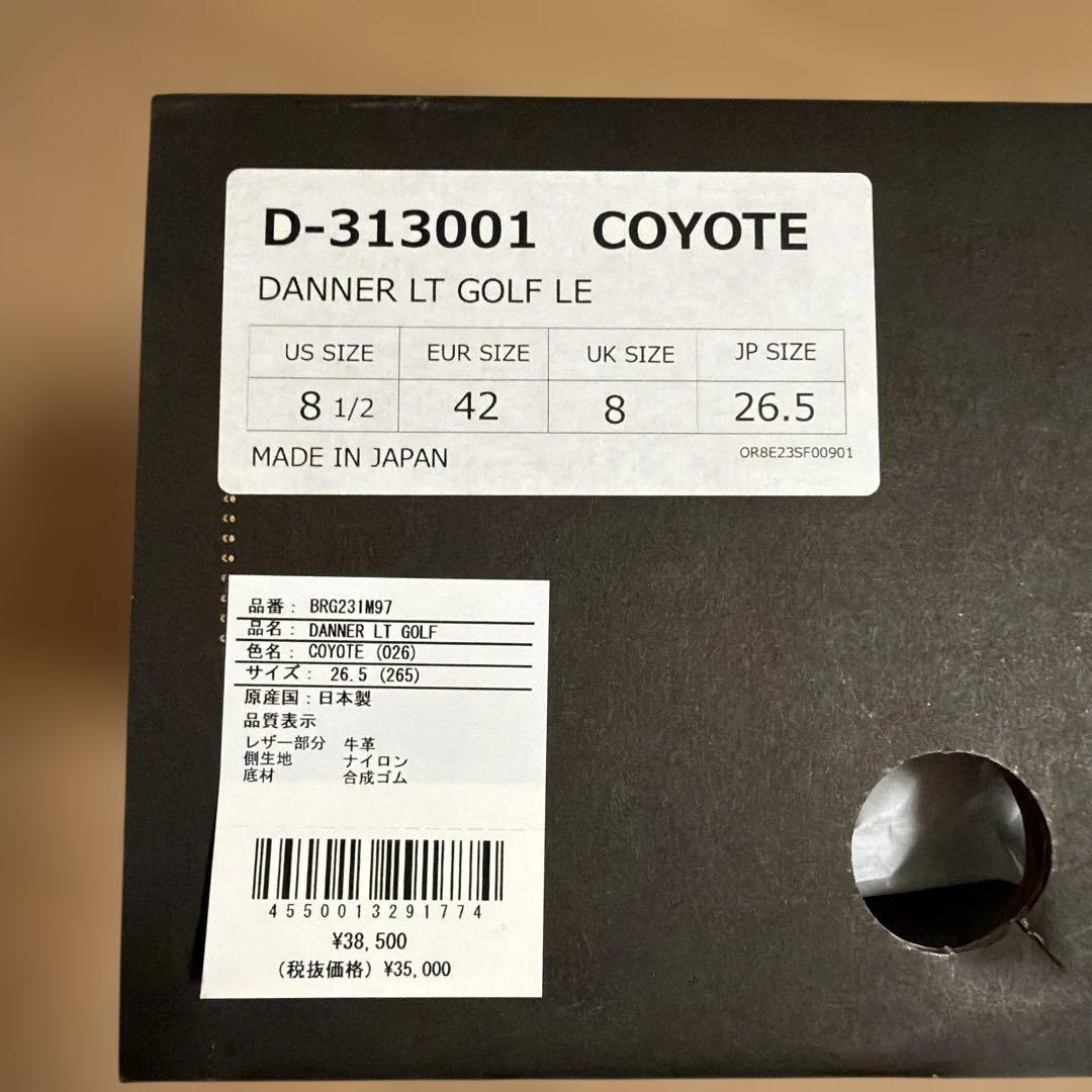【未使用】ブリーフィング　Danner ブラウン ゴルフシューズ　26.5