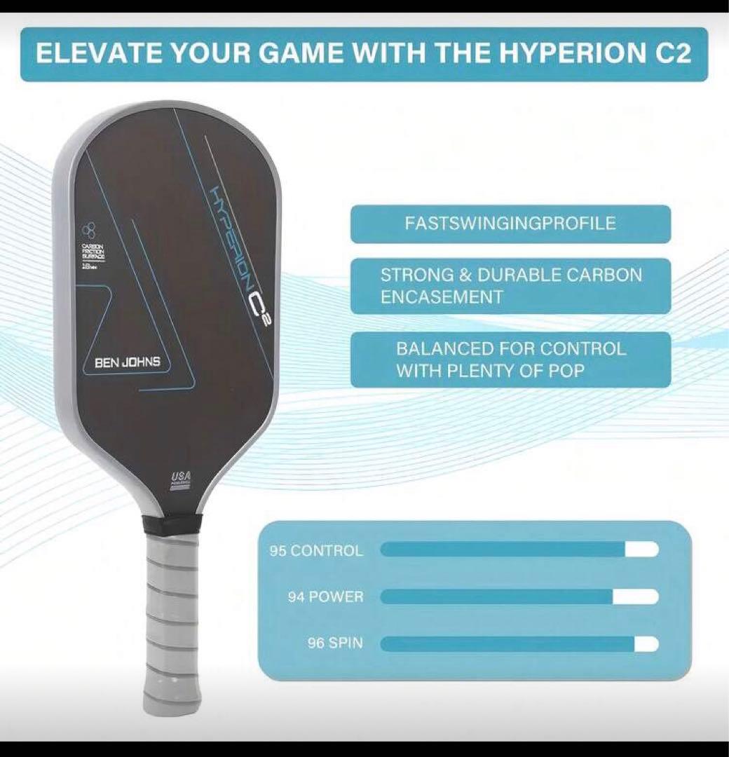 新品‼︎ ベンジョンズ ハイペリオンC2 ピックルボール パドル 201g