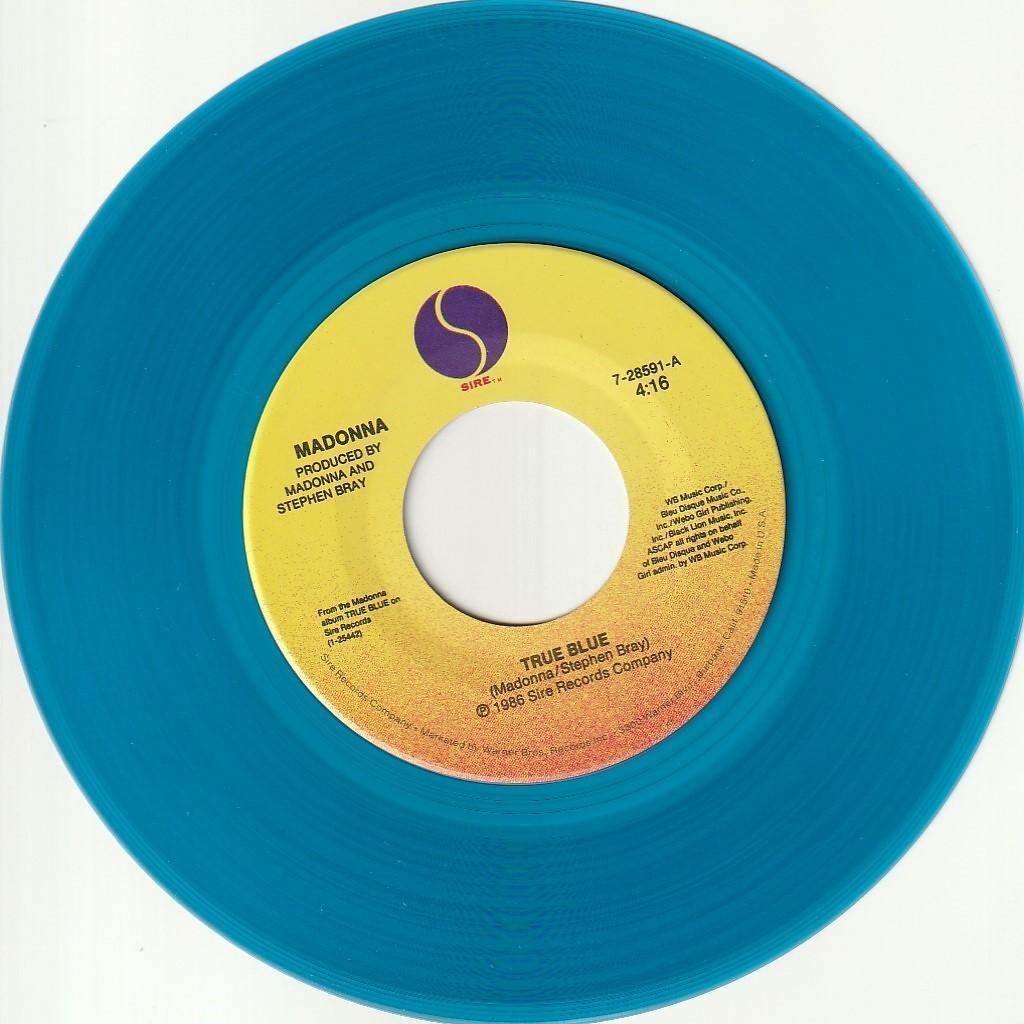 マドンナ　TRUE BLUE 　US盤 限定 ブルーカラー盤 レコード 7\"