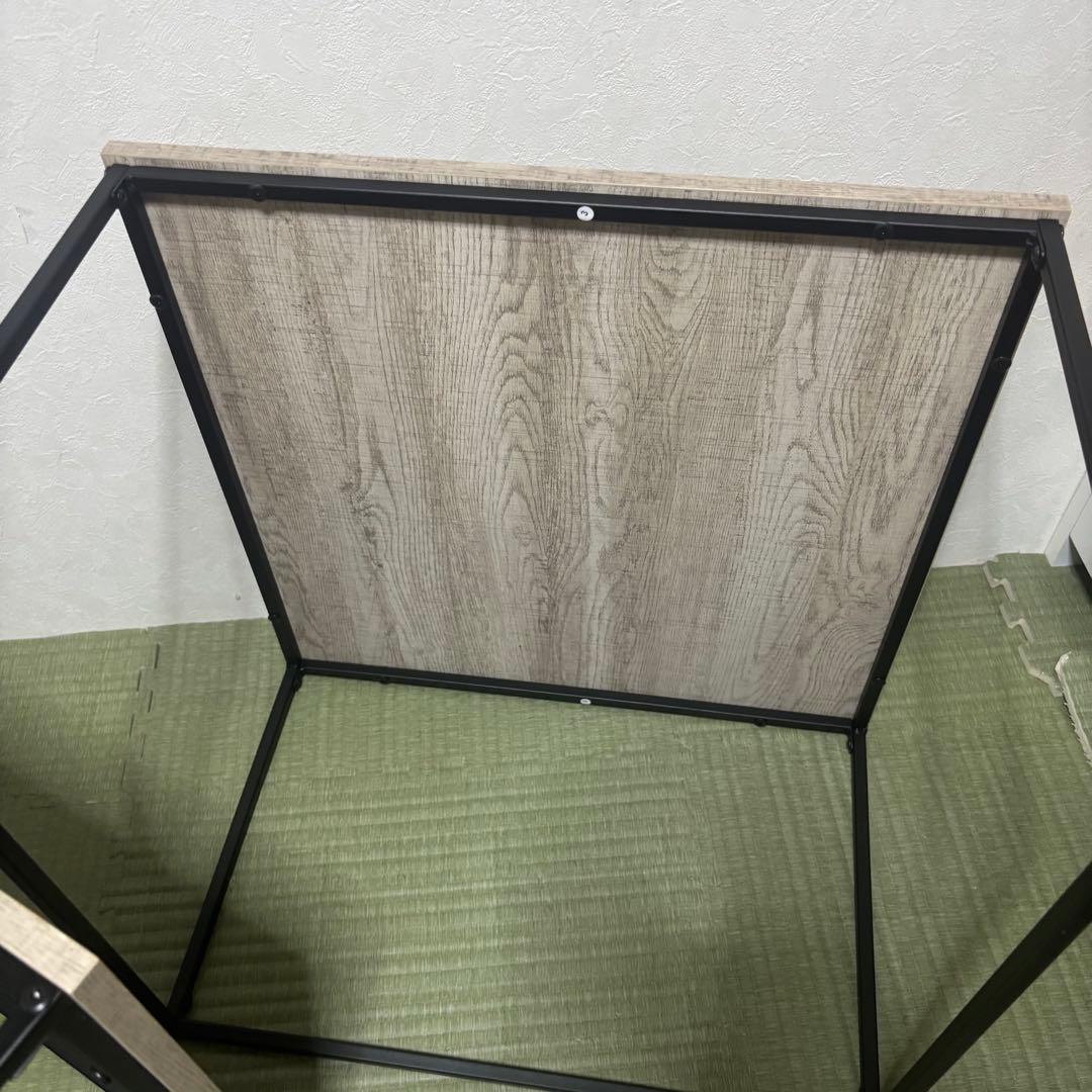 【未使用級】LOWYA 木目調ネストテーブル グレーオーク/ブラック