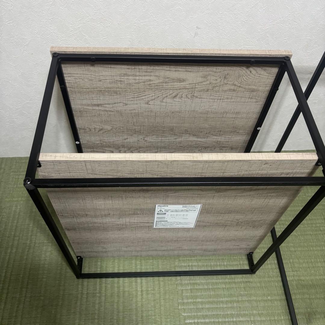 【未使用級】LOWYA 木目調ネストテーブル グレーオーク/ブラック