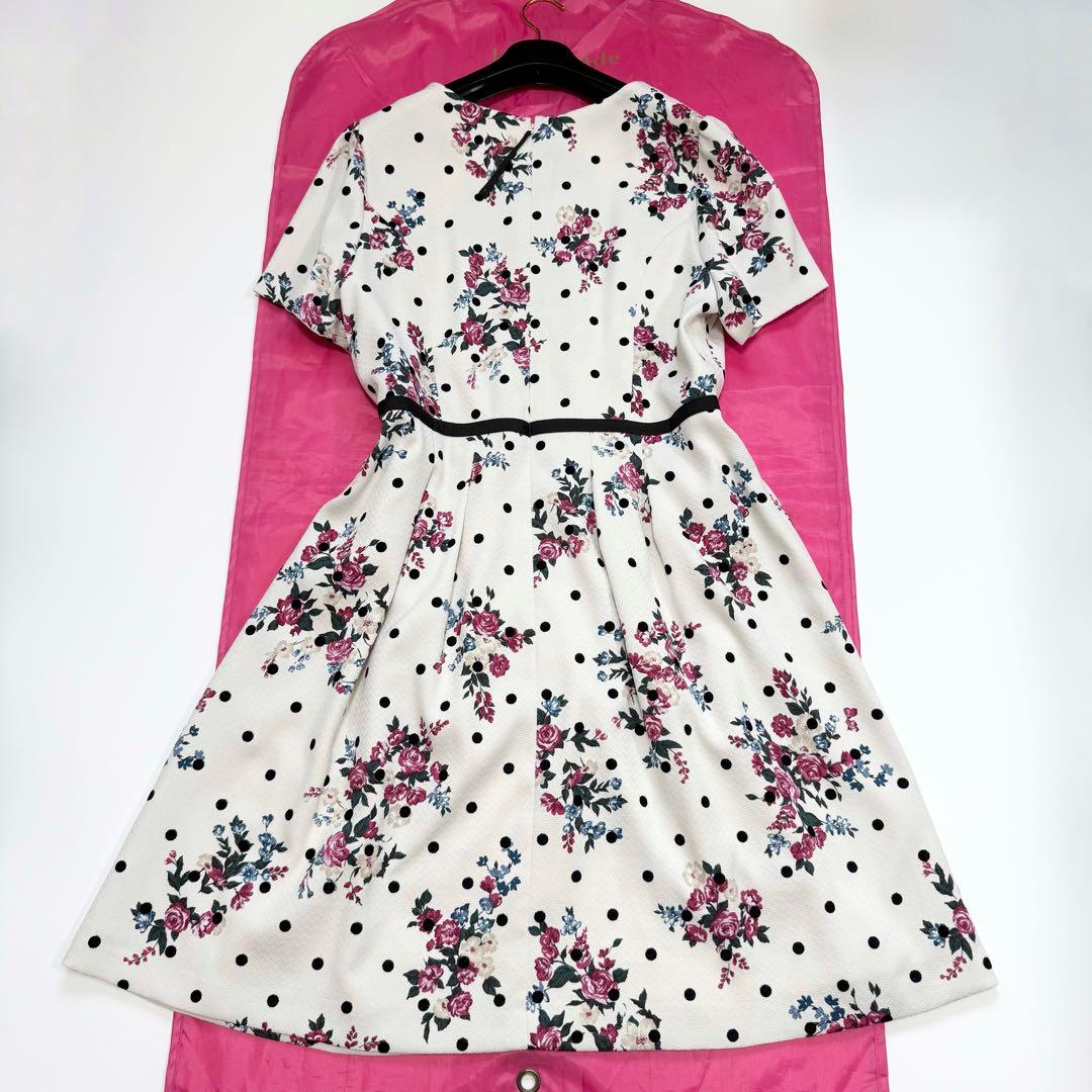 【美品✨】ローズティアラ　ワンピース　花柄　ドット　総柄　大きいサイズ　46