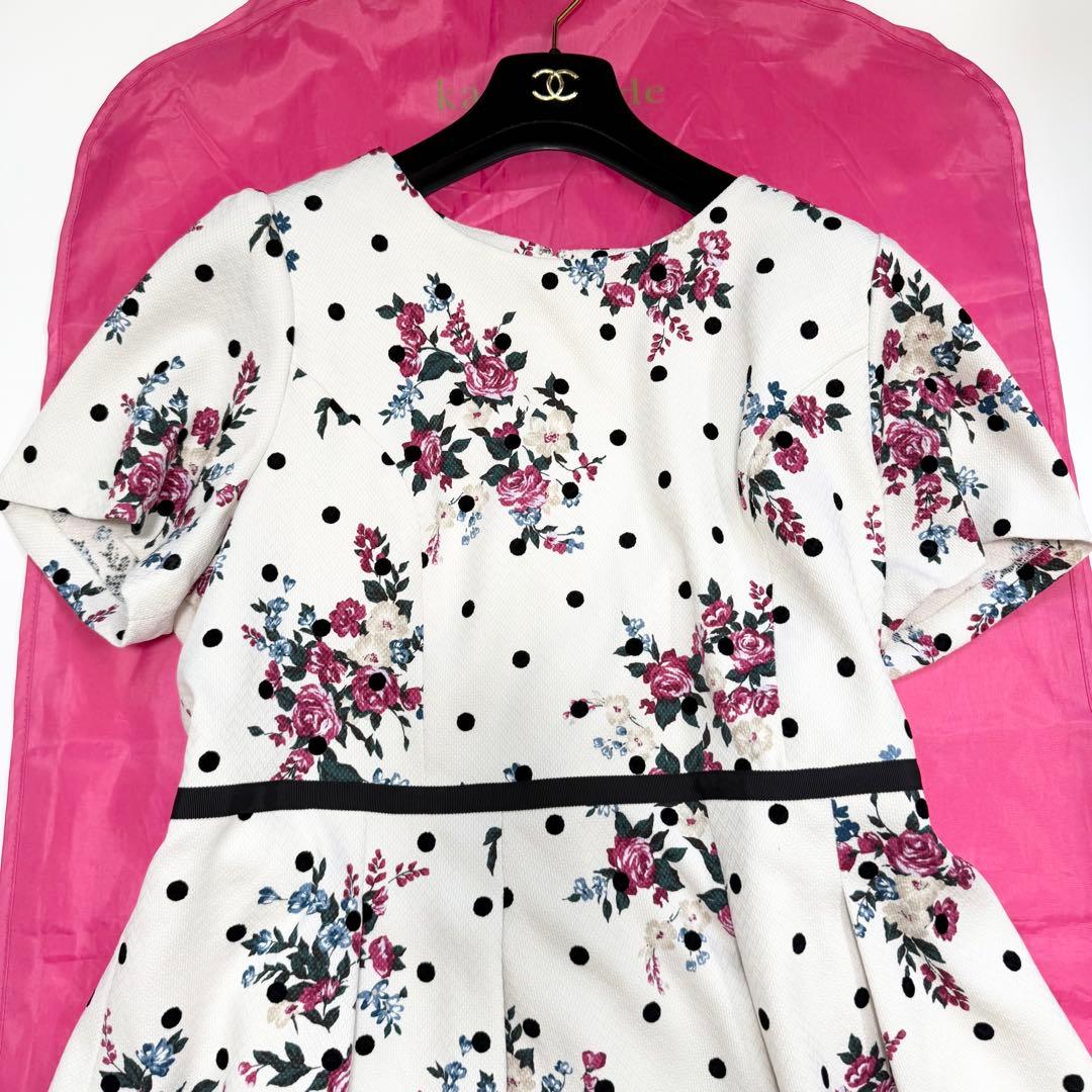 【美品✨】ローズティアラ　ワンピース　花柄　ドット　総柄　大きいサイズ　46