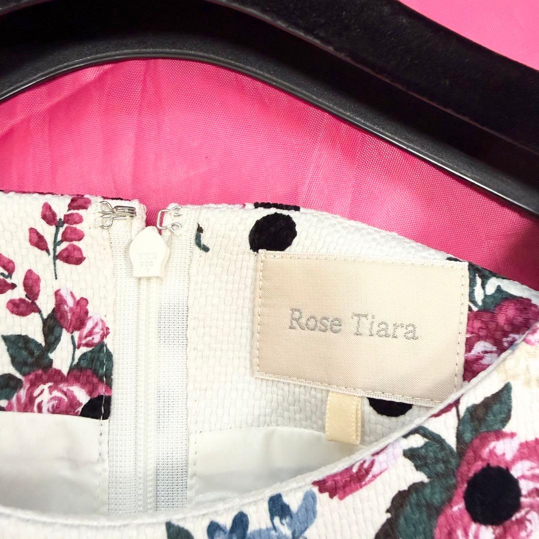 【美品✨】ローズティアラ　ワンピース　花柄　ドット　総柄　大きいサイズ　46