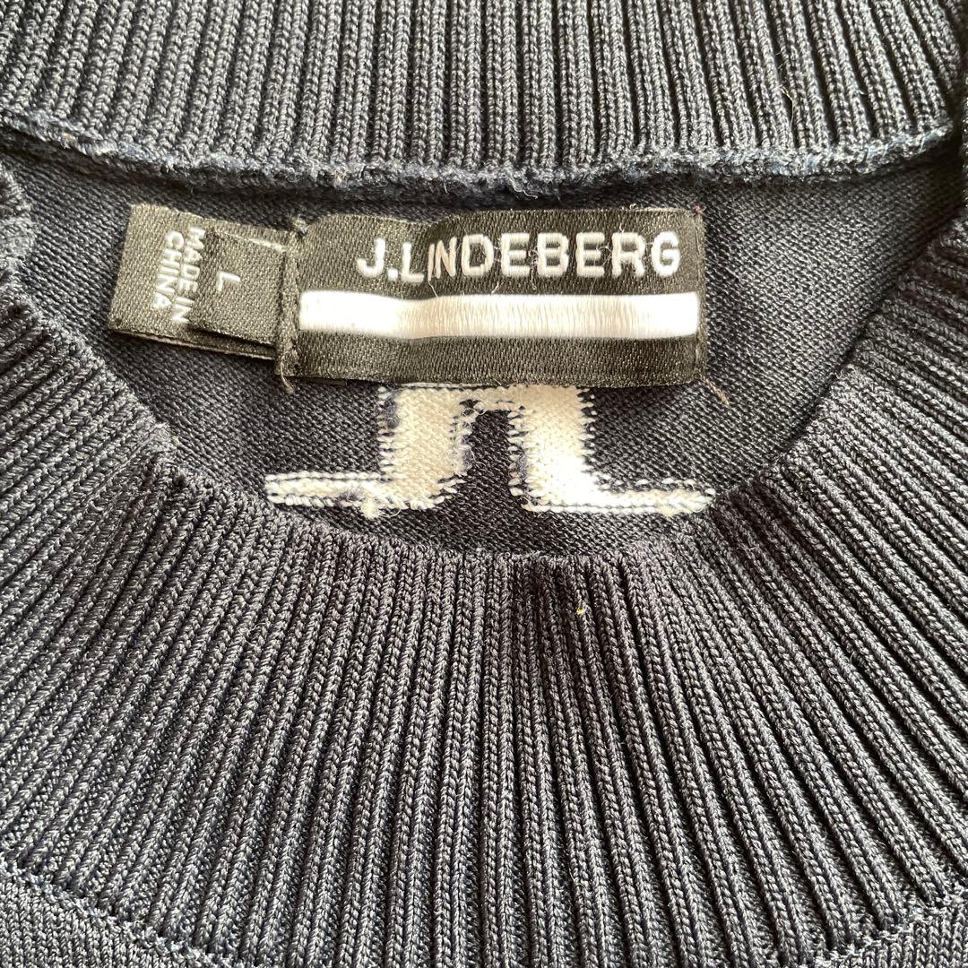 J.LINDBERG ゴルフ ニット 長袖　ネイビー L