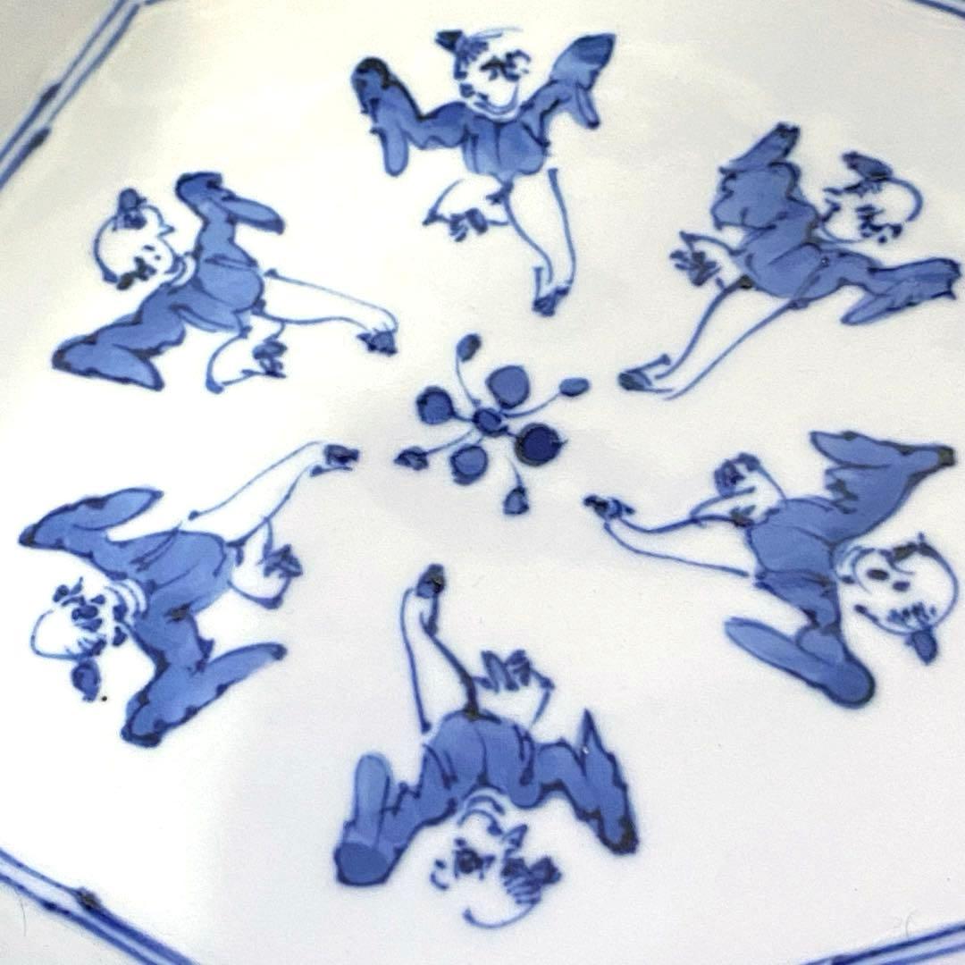 京焼　加藤雲泉　唐子八角皿　二枚組　京都　清水焼　高級食器　お正月・お祝いにも②