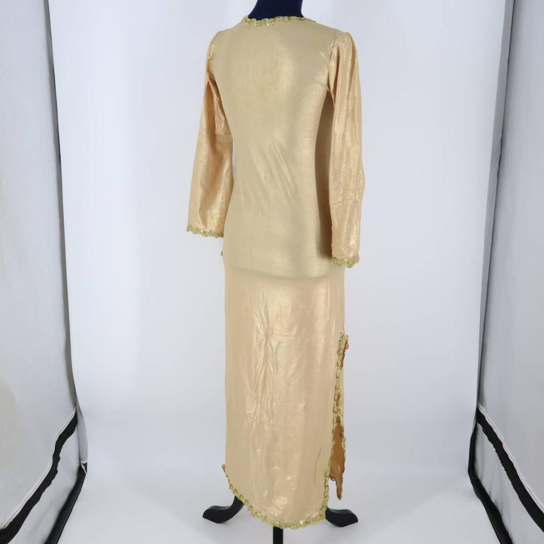 【ベリーダンス用衣装】ゴールド サイーディドレス ガラベーヤ ワンピース ドレス